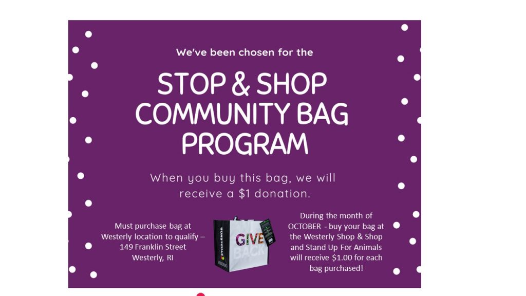 Stop and Shop Community Bag Program Copy Stand Up For Animals